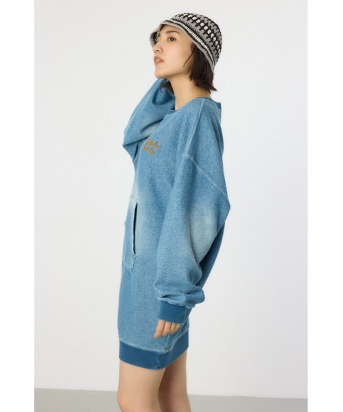 RODEO CROWNS WIDE BOWL（ロデオクラウンズワイドボウル）の「加工スウェットワンピース（ワンピース・レディース・ブルー/ブラック/ライトブルー/カーキ・FREE）」の13枚目の写真