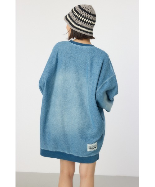 RODEO CROWNS WIDE BOWL（ロデオクラウンズワイドボウル）の「加工スウェットワンピース（ワンピース・レディース・ブルー/ブラック/ライトブルー/カーキ・FREE）」の14枚目の写真