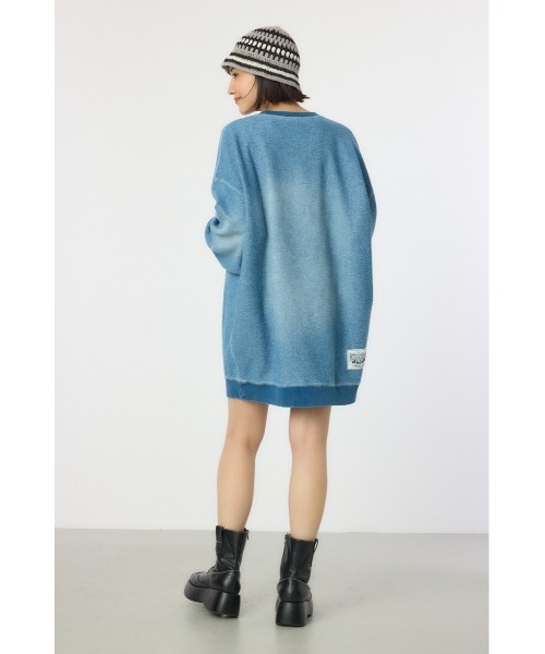 RODEO CROWNS WIDE BOWL（ロデオクラウンズワイドボウル）の「加工スウェットワンピース（ワンピース・レディース・ブルー/ブラック/ライトブルー/カーキ・FREE）」の16枚目の写真