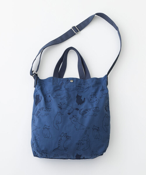 POU DOU DOU（プードゥドゥ）の「＜Daily＞キャンパスオリジナルプリント2wayショルダーバッグ（ショルダーバッグ・レディース・ダークグレー/キナリ/ブルー・フリー）」の3枚目の写真