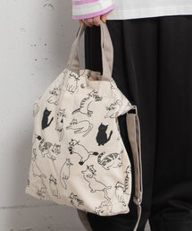 POU DOU DOU | ＜Daily＞キャンパスオリジナルプリント2wayショルダーバッグ(ショルダーバッグ)