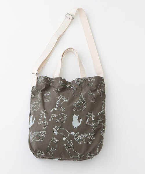 POU DOU DOU（プードゥドゥ）の「＜Daily＞キャンパスオリジナルプリント2wayショルダーバッグ（ショルダーバッグ・レディース・ダークグレー/キナリ/ブルー・フリー）」の16枚目の写真