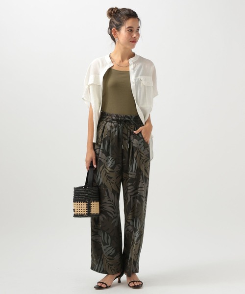 BAYFLOW（ベイフロー）の「[さらっとした肌触り]ツイル柄ワイドパンツ（その他パンツ・レディース・アイボリー/ブラック・FREE）」の5枚目の写真