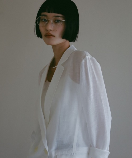 A part by(アパートバイ)の「≪追加3≫シアーWジャケット(テーラードジャケット・レディース・ブラック/イエロー系その他/オフホワイト/ベージュ系その他/ベージュ/ブラウン/ライトベージュ・FREE)」の12枚目の写真