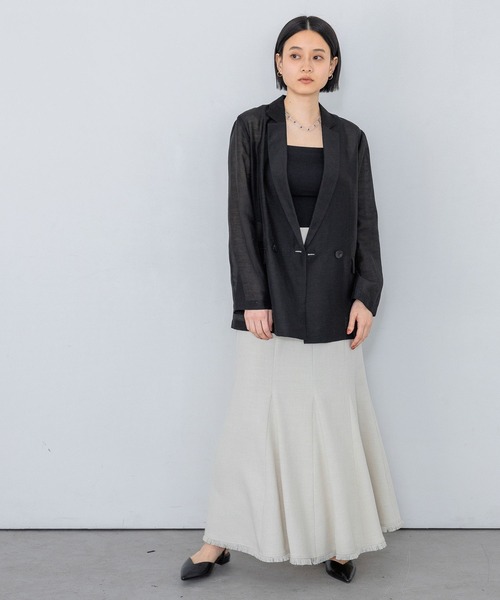 A part by(アパートバイ)の「≪追加3≫シアーWジャケット(テーラードジャケット・レディース・ブラック/イエロー系その他/オフホワイト/ベージュ系その他/ベージュ/ブラウン/ライトベージュ・FREE)」の21枚目の写真