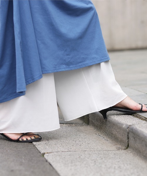 HUG.U(ハグユー)の「「重ねても涼し気」メッシュペチパンツ レイヤード 丈増し 差し色(その他パンツ・レディース・ブラック/グレイッシュベージュ/ダークグレー/オレンジ/イエロー/ホワイト・FREE)」の20枚目の写真