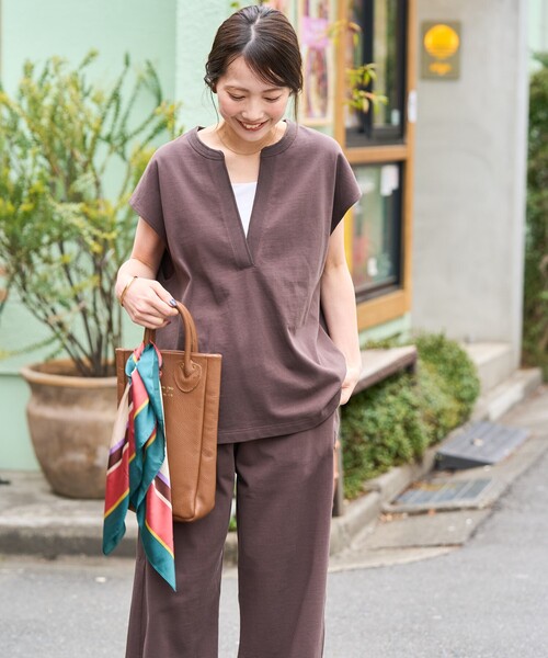 ⭐️これからの季節に　XL⭐️セットアップ購入で1000円引 セール】限定展開 Vネックフレンチスリーブパンツセットアップ
