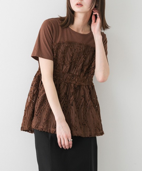 コードレースドッキングカットトップ（Tシャツ/カットソー）｜SENSE OF  