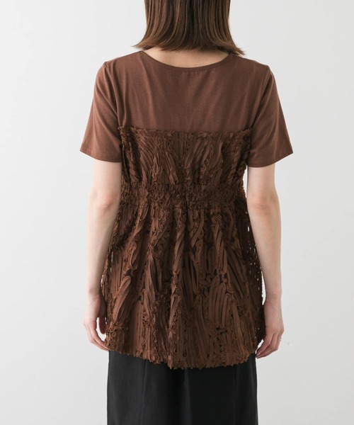 SENSE OF PLACE by URBAN RESEARCH（センスオブプレイスバイアーバンリサーチ）の「コードレースドッキングカットトップ（Tシャツ/カットソー・レディース・ブラウン/ブラック/アイボリー・ONE）」の9枚目の写真