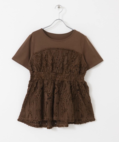 SENSE OF PLACE by URBAN RESEARCH（センスオブプレイスバイアーバンリサーチ）の「コードレースドッキングカットトップ（Tシャツ/カットソー・レディース・ブラウン/ブラック/アイボリー・ONE）」の14枚目の写真