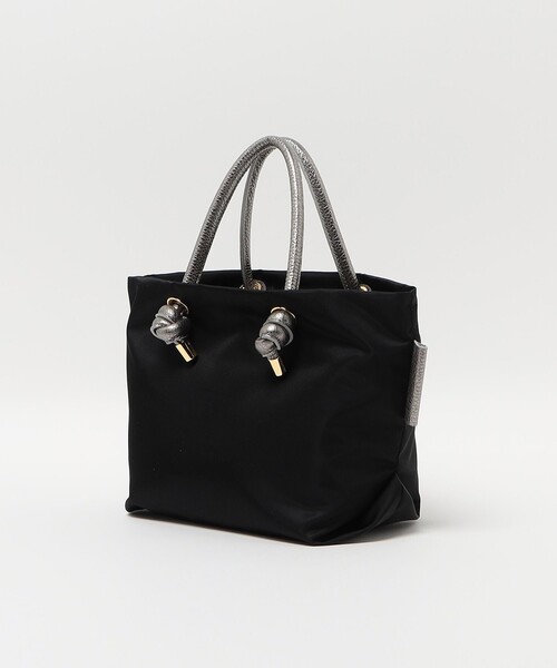 【未使用級】VIOLAd'ORO　BIANCA　ノットハンドルナイロントートS セール】＜VIOLAd'ORO＞BIANCA ノットハンドル トートバッグ S