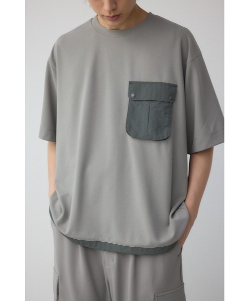 AZUL by moussy(アズールバイマウジー)の「カラースキームドロストTシャツ(Tシャツ/カットソー・メンズ・ブラック/カーキ/ライトグレー・MEDIUM/LARGE)」の3枚目の写真