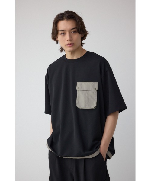 AZUL by moussy(アズールバイマウジー)の「カラースキームドロストTシャツ(Tシャツ/カットソー・メンズ・ブラック/カーキ/ライトグレー・MEDIUM/LARGE)」の5枚目の写真