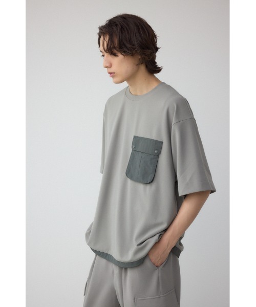 AZUL by moussy(アズールバイマウジー)の「カラースキームドロストTシャツ(Tシャツ/カットソー・メンズ・ブラック/カーキ/ライトグレー・MEDIUM/LARGE)」の16枚目の写真