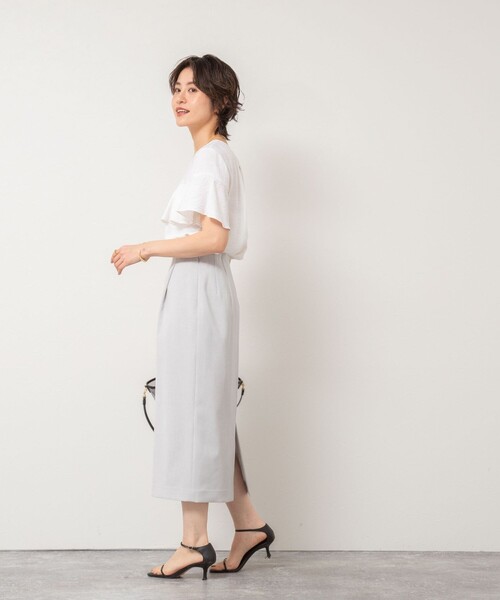 セットアップ対応》ウォッシャブルニットジョーゼットタイト