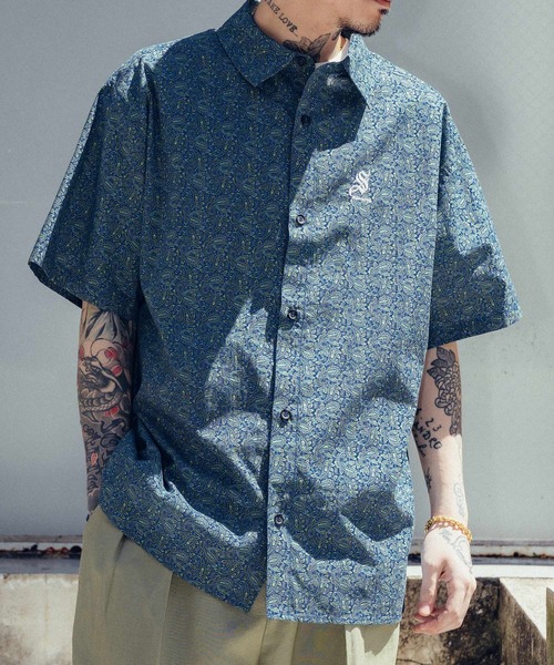 Subciety(サブサエティ)の「Paisley square shirt(シャツ/ブラウス・メンズ・ブルー/ホワイト/ネイビー・SMALL/MEDIUM/LARGE/X-LARGE)」の3枚目の写真