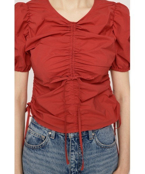 SLY（スライ）の「GATHER WOVEN TOPS ギャザー ウーブン トップス 夏服（シャツ/ブラウス・レディース・ホワイト/レッド/ブラック・FREE）」の15枚目の写真