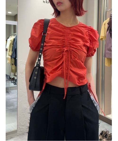 SLY（スライ）の「GATHER WOVEN TOPS ギャザー ウーブン トップス 夏服（シャツ/ブラウス・レディース・ホワイト/レッド/ブラック・FREE）」の21枚目の写真