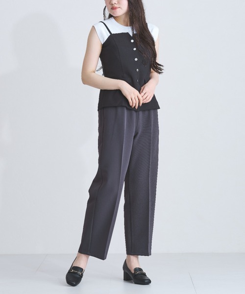 MISCH MASCH(ミッシュマッシュ)の「センタープレスイージーパンツ(その他パンツ・レディース・ブルーグレー/チャコールグレー/サンドグレー・マルチサイズ)」の5枚目の写真