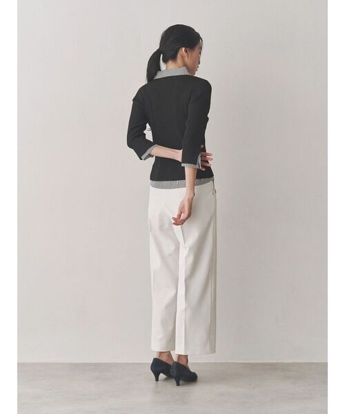 TONAL(トーナル)の「シャツドッキングリブニット(ニット/セーター・レディース・ブラック/オフホワイト/グレー・MEDIUM)」の10枚目の写真