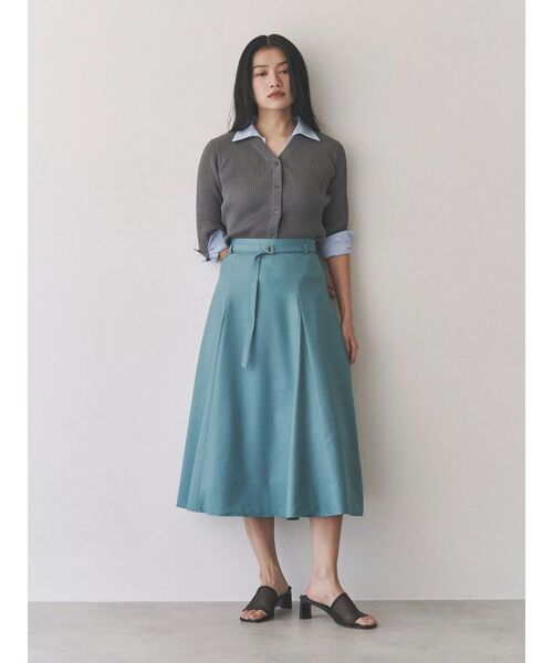 TONAL(トーナル)の「シャツドッキングリブニット(ニット/セーター・レディース・ブラック/オフホワイト/グレー・MEDIUM)」の11枚目の写真