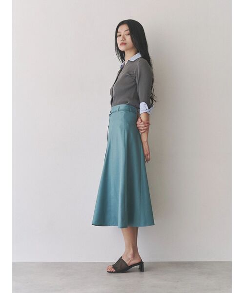 TONAL(トーナル)の「シャツドッキングリブニット(ニット/セーター・レディース・ブラック/オフホワイト/グレー・MEDIUM)」の12枚目の写真