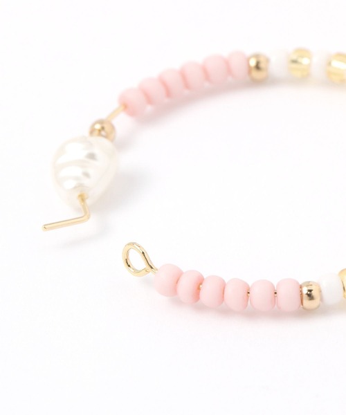 niko and...（ニコアンド）の「カラフルビーズフープピアス（ピアス（両耳用）・レディース・ピンク/オレンジ・0）」の4枚目の写真