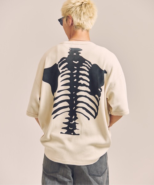 VANSON（ヴァンソン）の「VANSON-SKELTON BONES-Thermal Tee（Tシャツ/カットソー・メンズ・ブラック/ホワイト・XL/L/M）」の9枚目の写真