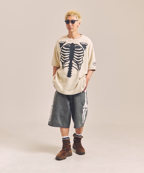 VANSON（ヴァンソン）の「VANSON-SKELTON BONES-Thermal Tee（Tシャツ/カットソー・メンズ・ブラック/ホワイト・XL/L/M）」の11枚目の写真