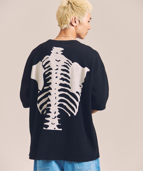 VANSON（ヴァンソン）の「VANSON-SKELTON BONES-Thermal Tee（Tシャツ/カットソー・メンズ・ブラック/ホワイト・XL/L/M）」の3枚目の写真