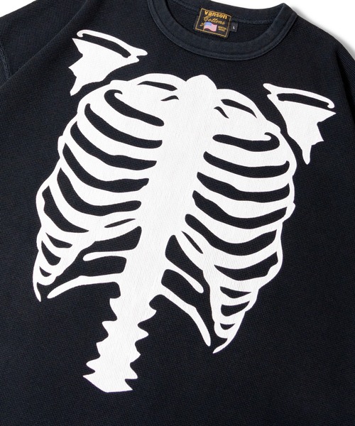 VANSON（ヴァンソン）の「VANSON-SKELTON BONES-Thermal Tee（Tシャツ/カットソー・メンズ・ブラック/ホワイト・XL/L/M）」の14枚目の写真