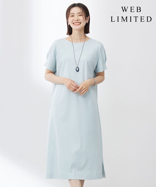 J.PRESS(ジェイプレス)の「【WEB限定カラーあり・洗える】コットンスムース ドルマンスリーブ ワンピース(ワンピース・レディース・ピーコックグリーン系/ネイビー系/ダークブラウン系/ライトグレー系・T13/T15)」の3枚目の写真