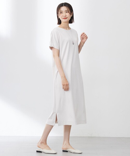 J.PRESS(ジェイプレス)の「【WEB限定カラーあり・洗える】コットンスムース ドルマンスリーブ ワンピース(ワンピース・レディース・ピーコックグリーン系/ネイビー系/ダークブラウン系/ライトグレー系・T13/T15)」の8枚目の写真