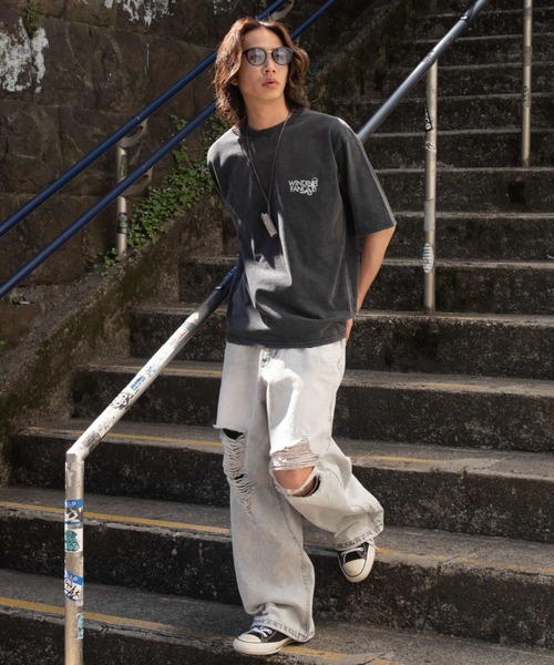 WEGO(ウィゴー)の「WEGO/ブリーチヴィンテージグラフィックT(Tシャツ/カットソー・メンズ・スミクロ/オフホワイト/ブラック系その他・MEDIUM/LARGE)」の11枚目の写真