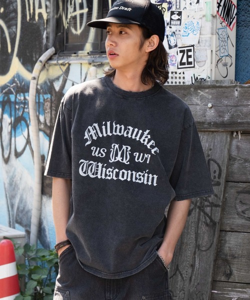 WEGO(ウィゴー)の「WEGO/ブリーチヴィンテージグラフィックT(Tシャツ/カットソー・メンズ・スミクロ/オフホワイト/ブラック系その他・MEDIUM/LARGE)」の13枚目の写真