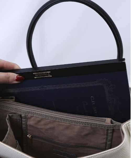 cache cache(カシュ カシュ)の「cache cache カシュカシュ ショルダー付きパーテーショントートL(トートバッグ・レディース・グレー系その他/ブラックミックス/ミックスグレー/ブラック/ベージュ・FREE)」の14枚目の写真