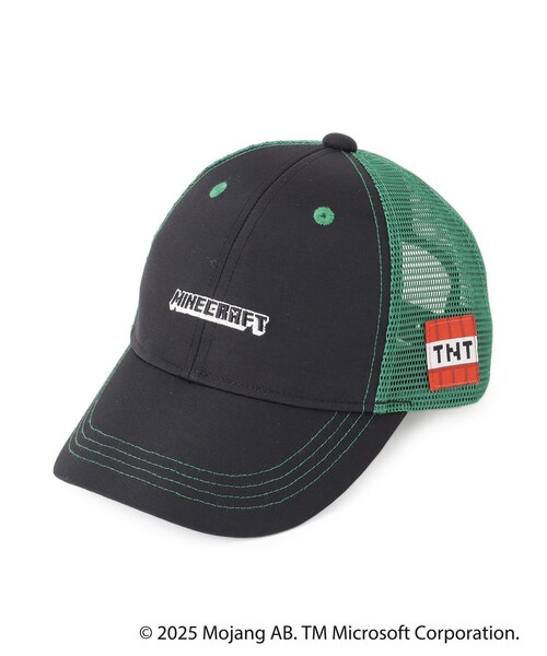 SHOO・LA・RUE(シューラルー)の「【マインクラフト】ロゴメッシュキャップ(キャップ・キッズ・ブラック/オリーブ・99)」の3枚目の写真