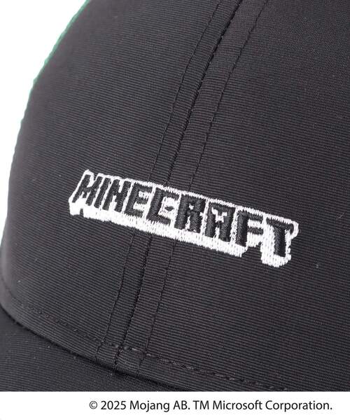 SHOO・LA・RUE(シューラルー)の「【マインクラフト】ロゴメッシュキャップ(キャップ・キッズ・ブラック/オリーブ・99)」の8枚目の写真