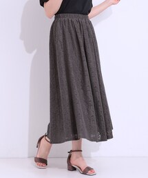 DRESKIP | 【S-LL】メッシュレースが魅力的なフレアスカート(スカート)