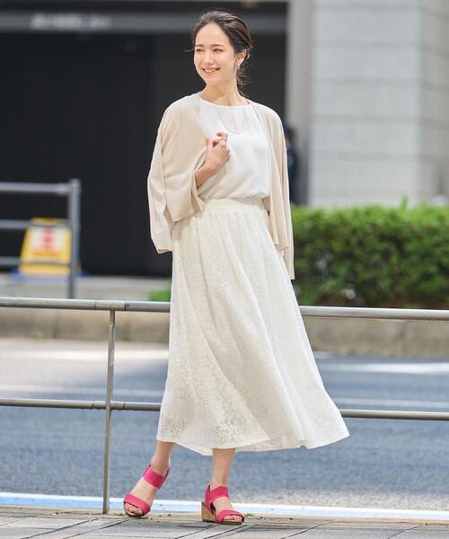 DRESKIP（ドレスキップ）の「【S-LL】メッシュレースが魅力的なフレアスカート（スカート・レディース・ブラック/オフホワイト/チャコールグレー・01/02/03/04）」の22枚目の写真