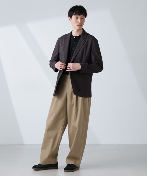セール】「大人のワイドパンツ」2タックワイドトラウザーズ
