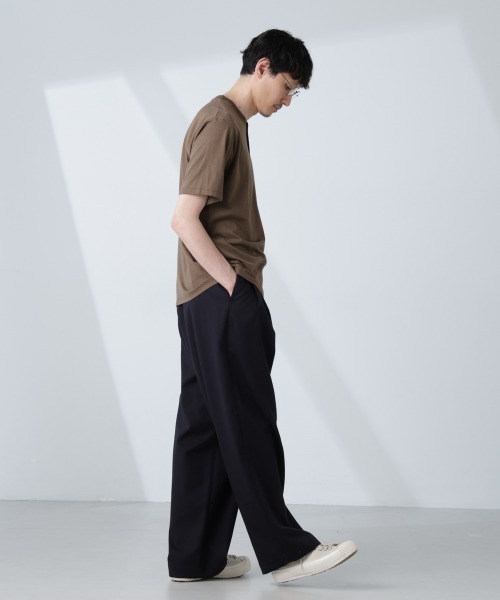 セール】「大人のワイドパンツ」2タックワイドトラウザーズ
