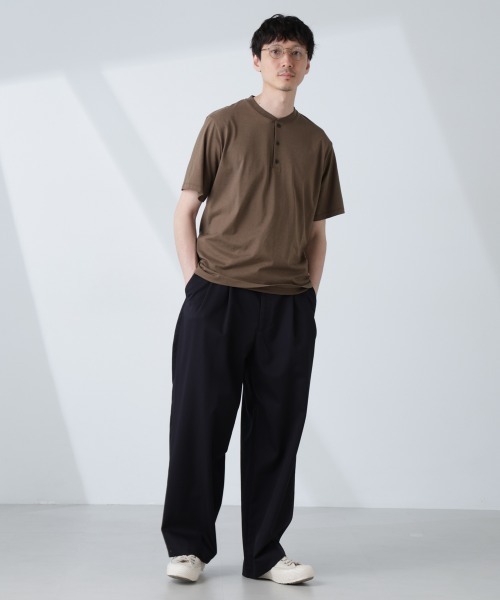 セール】「大人のワイドパンツ」2タックワイドトラウザーズ