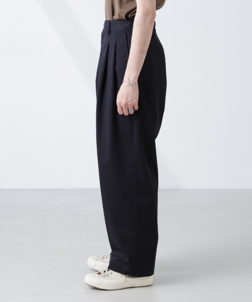NANO universe（ナノユニバース）の「「大人のワイドパンツ」2タックワイドトラウザーズ（その他パンツ・メンズ・オフホワイト/ベージュ/ネイビー・S/M/L）」の9枚目の写真