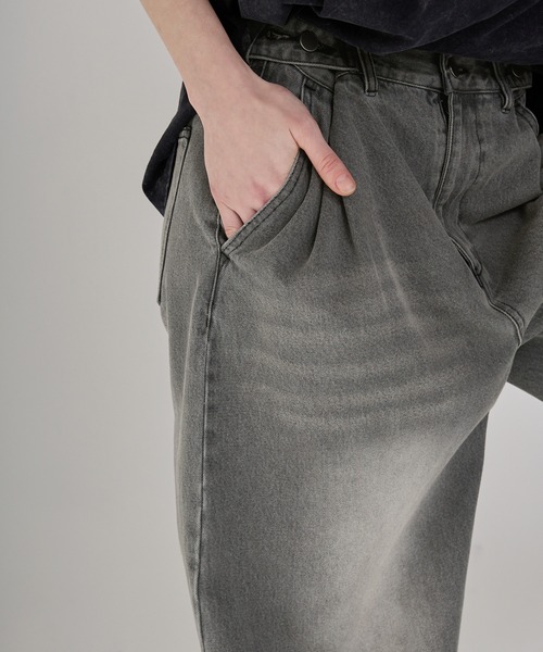 EMMA CLOTHES(エマクローズ)の「ヴィンテージ加工アジャスタブルラップデニムパンツ(デニムパンツ・メンズ・グレー/ブラック・L/M/S)」の22枚目の写真