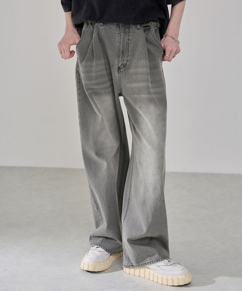 EMMA CLOTHES(エマクローズ)の「ヴィンテージ加工アジャスタブルラップデニムパンツ(デニムパンツ・メンズ・グレー/ブラック・L/M/S)」の17枚目の写真