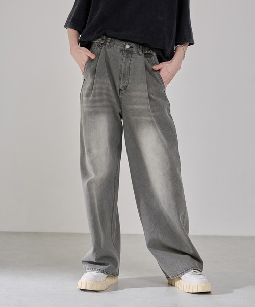 EMMA CLOTHES(エマクローズ)の「ヴィンテージ加工アジャスタブルラップデニムパンツ(デニムパンツ・メンズ・グレー/ブラック・L/M/S)」の16枚目の写真