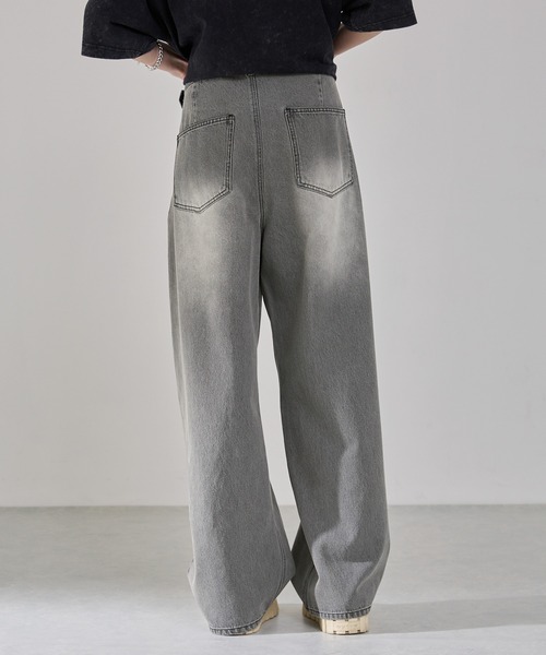 EMMA CLOTHES(エマクローズ)の「ヴィンテージ加工アジャスタブルラップデニムパンツ(デニムパンツ・メンズ・グレー/ブラック・L/M/S)」の14枚目の写真
