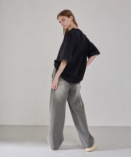 EMMA CLOTHES(エマクローズ)の「ヴィンテージ加工アジャスタブルラップデニムパンツ(デニムパンツ・メンズ・グレー/ブラック・L/M/S)」の3枚目の写真