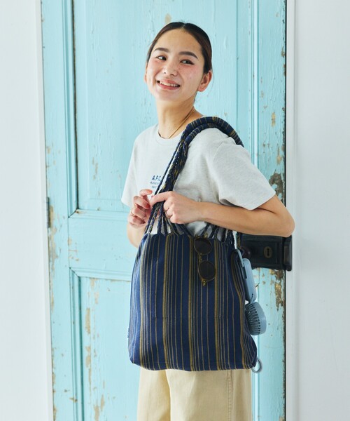 DULTON(ダルトン)の「DULTON/ダルトン HAMMOCK TOTE S ハンモック ストライプトートS(トートバッグ・レディース・イエロー/ネイビー/ピンク/レッド/グリーン/ブルー・ONE SIZE)」の20枚目の写真